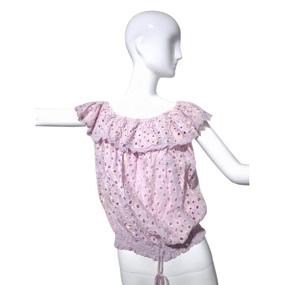 Barok Paris Women's XL Whimsical Fairycore  Eyelet Lace  Crochet Romantic Top - Picture 11 of 15